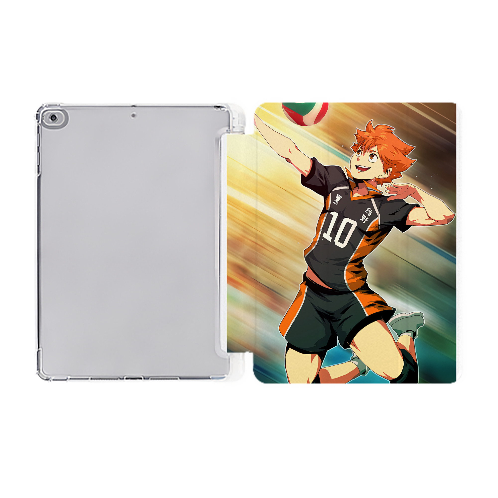 （画像用） ハイキュー!! Haikyu!! IPad ケース ペン収納付き 三つ折りスタンド PUレザー×シリコン 対応機種9.5/10.5/10.9インチ